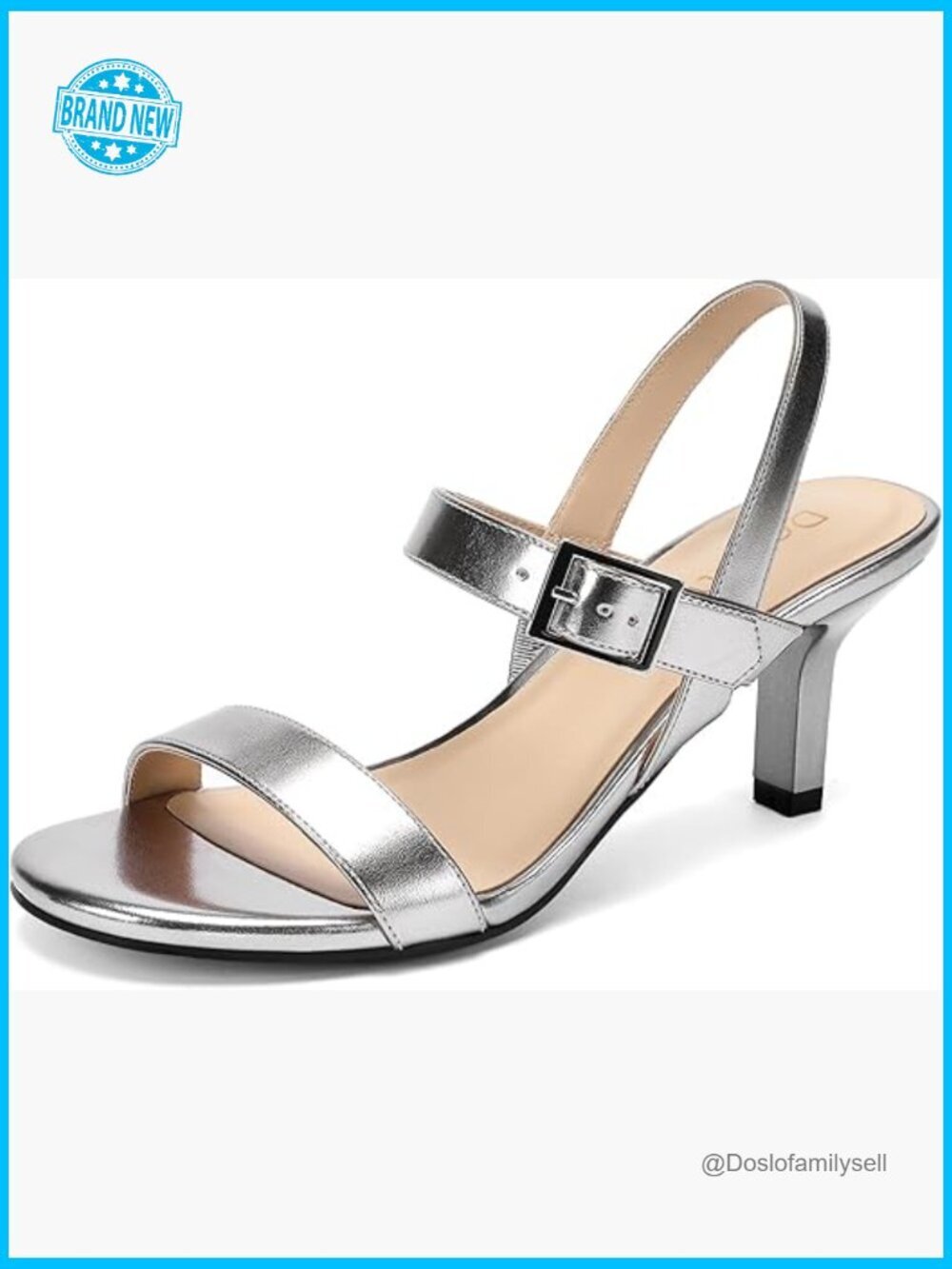 Kitten Heels Slingback Sandals Open Toe Dressy Low Heel Party Wedding Shoes